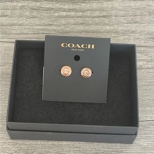 Coach Earings Open Circle Rose Gold WCrystal Stone